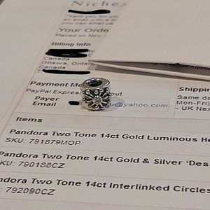 Authentic PANDORA *RETIRED* Sterling SILVER w/14K Desert Star Charm 790188CZ